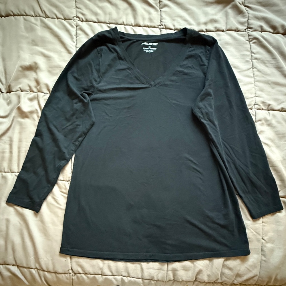 Black Fitted Long Sleeve Tunic